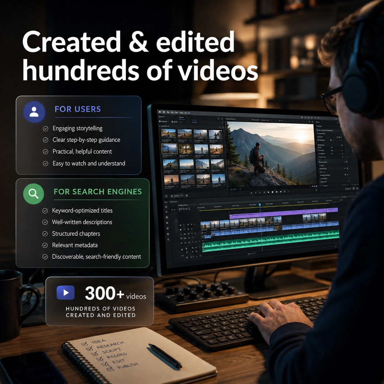 Created & edited hundreds of videos
